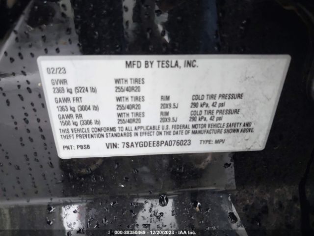 7SAYGDEE8PA076023 Tesla Model Y Awd/long Range Dual Motor All-wheel Drive