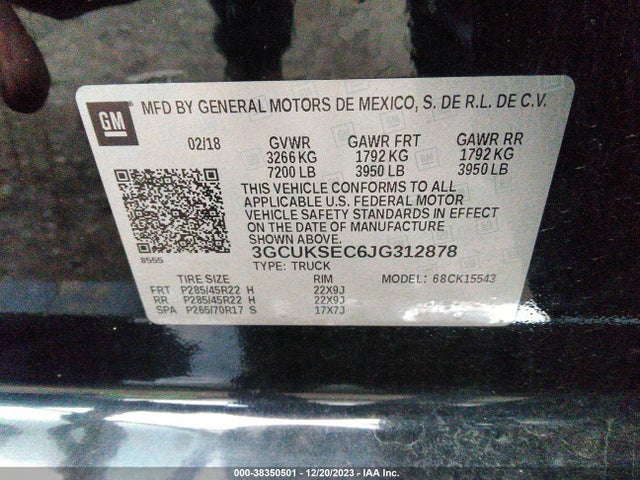 Chevrolet Silverado 1500 2lz 2018 3GCUKSEC6JG312878 Image 9
