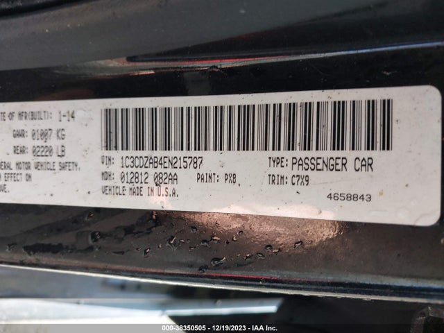 Dodge AVENGER SE 2014 1C3CDZAB4EN215787 Image 9