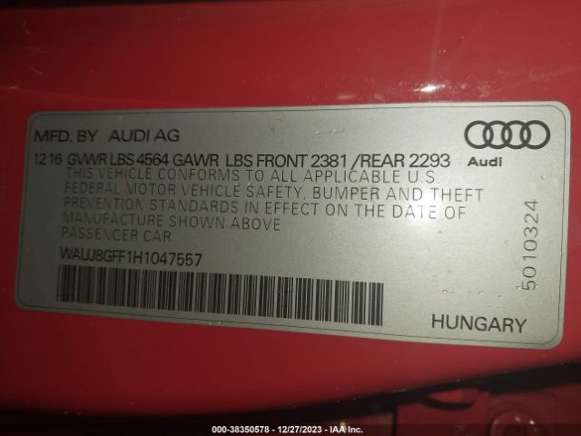 WAUJ8GFF1H1047557 Audi A3 2.0t Premium