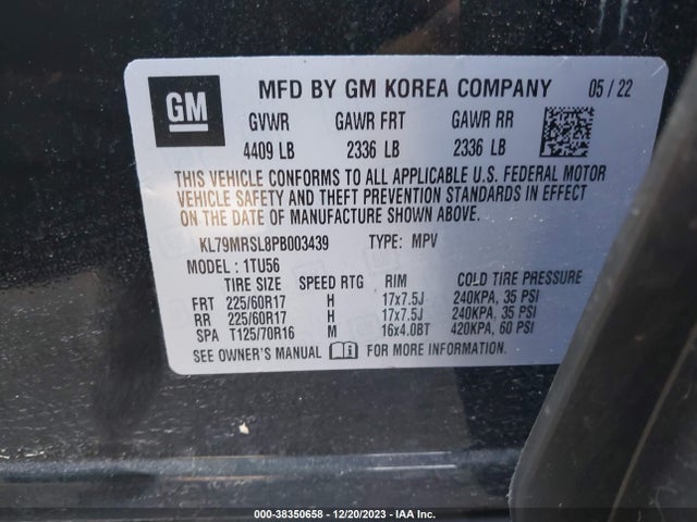 Chevrolet Trailblazer Awd Lt 2023 KL79MRSL8PB003439 Image 9