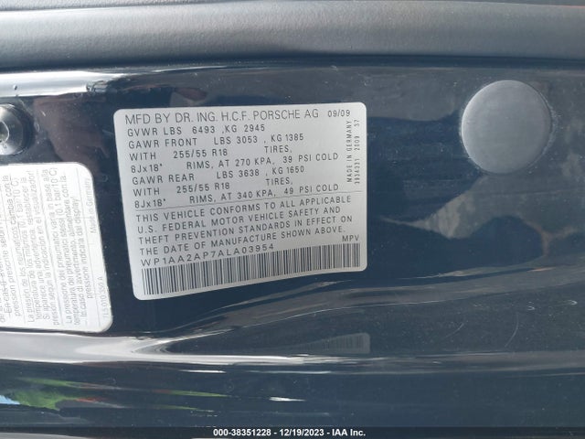 2010 PORSCHE CAYENNE WP1AA2AP7ALA03954 Photo 8