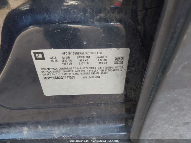 1G1PE5SB2G7147555 Chevrolet Cruze Limited 1lt Auto