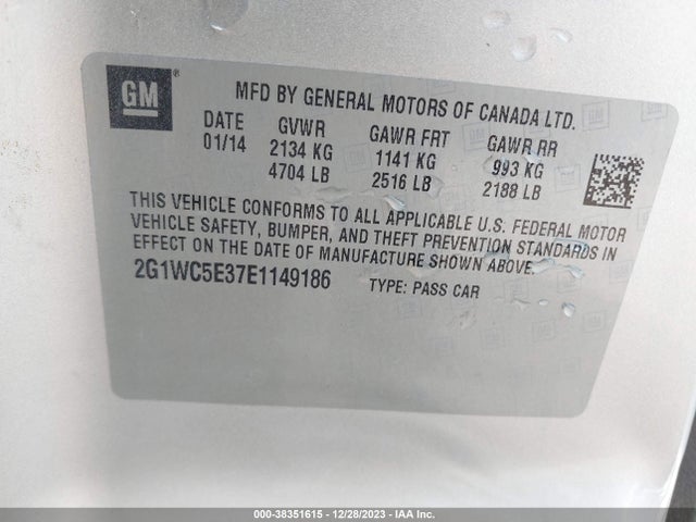 Chevrolet Impala Limited Ltz 2014 2G1WC5E37E1149186 Image 9