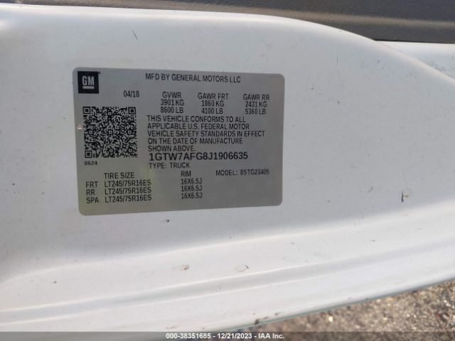 1GTW7AFG8J1906635 GMC Savana 2500 Work Van