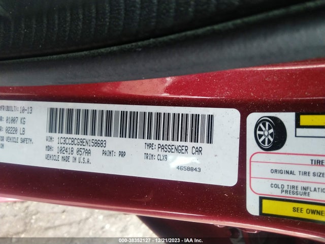 Chrysler 200 Limited 2014 1C3CCBCG9EN158683 Image 9
