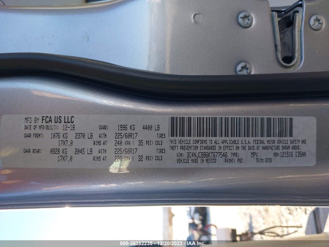 Jeep Compass Sun And Wheel Fwd 2019 3C4NJCBB6KT677546 Image 9