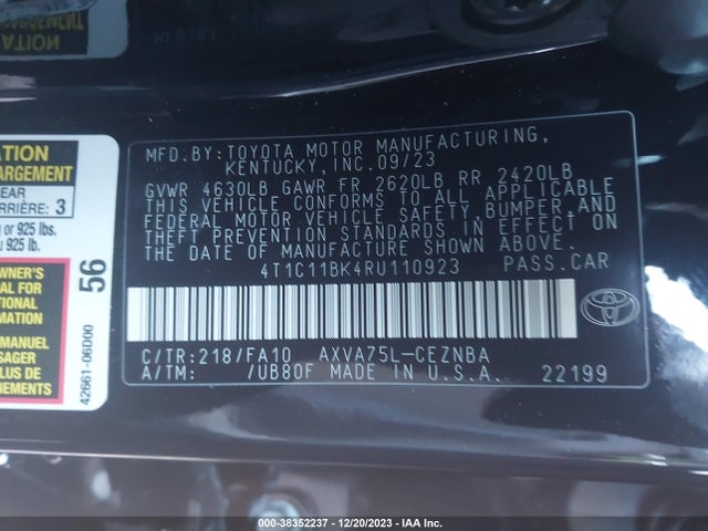 Toyota CAMRY LE 2024 4T1C11BK4RU110923 Image 9
