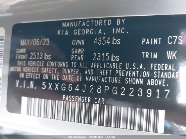 5XXG64J28PG223917 KIA K5 Gt-line