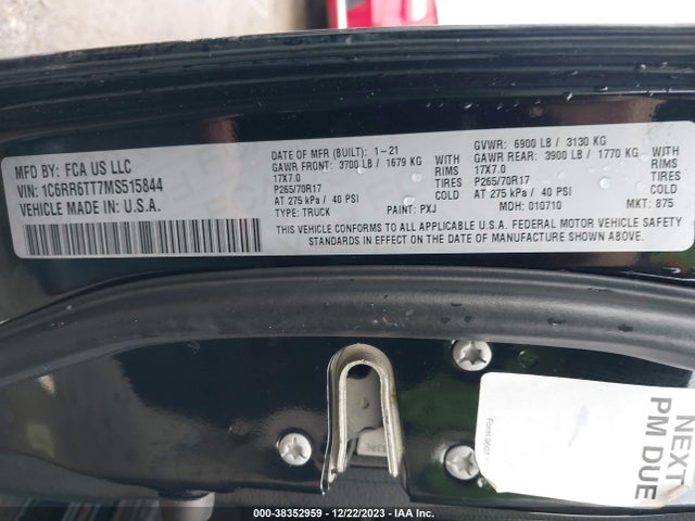 RAM 1500 Classic Slt  4x2 6'4 Box 2021 1C6RR6TT7MS515844 Image 9