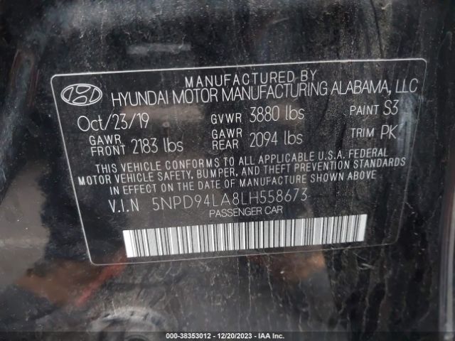 5NPD94LA8LH558673 Hyundai Elantra Eco