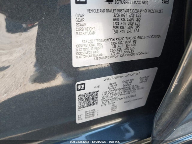 GMC Sierra 1500 4wd  Short Box Denali 2021 1GTU9FET6MZ327601 Image 9
