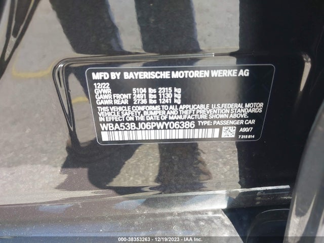 BMW 540I 2023 WBA53BJ06PWY06386 Image 9