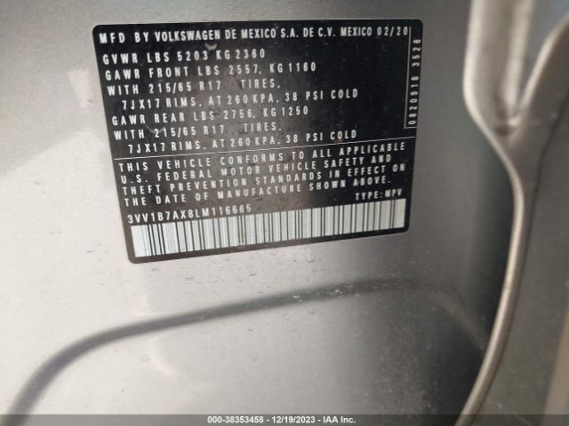 2020 VOLKSWAGEN TIGUAN 3VV1B7AX8LM116665 Photo 8