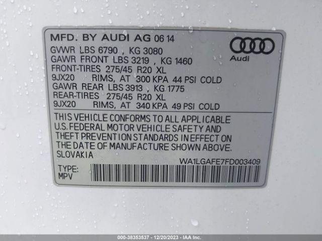 WA1LGAFE7FD003409 Audi Q7 3.0t Premium