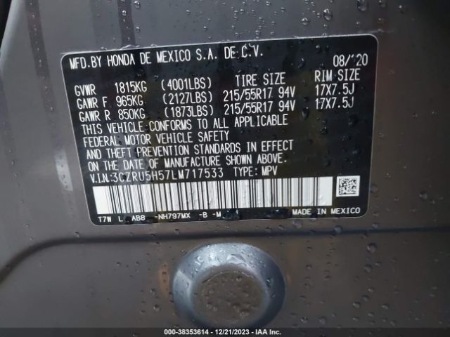 3CZRU5H57LM717533 Honda Hr-v 2wd Ex