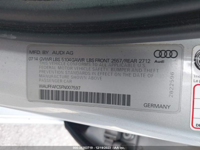 WAUFFAFC5FN007597 Audi A6 2.0t Premium