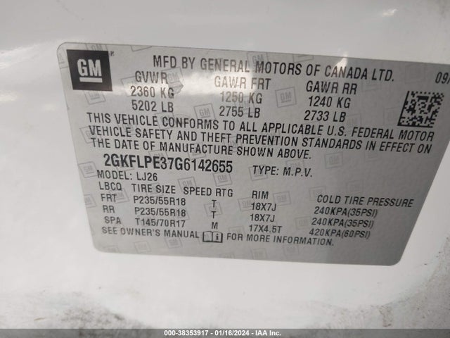 GMC Terrain Slt 2016 2GKFLPE37G6142655 Image 9