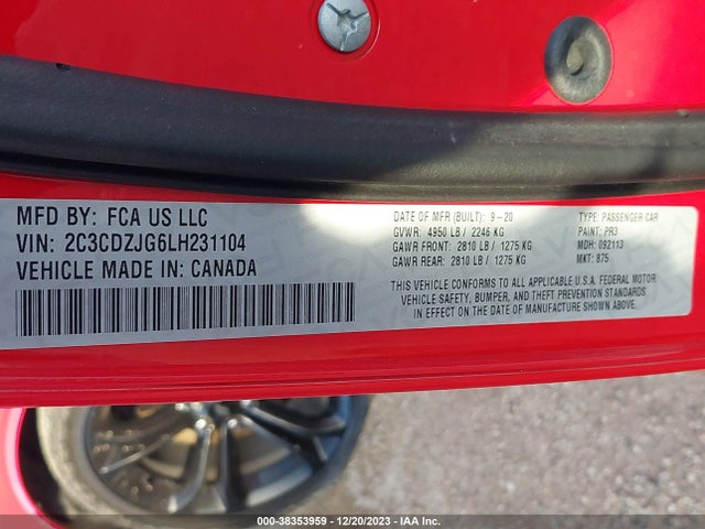 Dodge Challenger Gt 2020 2C3CDZJG6LH231104 Image 9