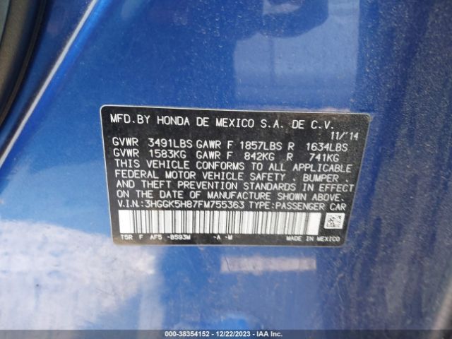 3HGGK5H87FM755363 Honda Fit Ex/ex-l