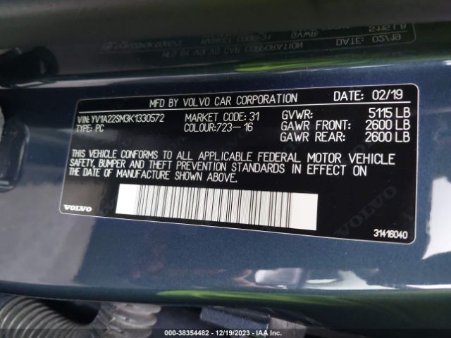 2019 VOLVO V60 YV1A22SM3K1330572 Photo 8
