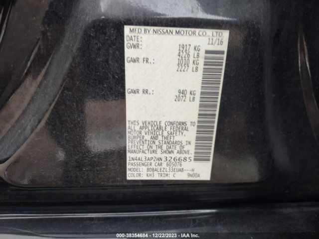 1N4AL3AP2HN326685 Nissan Altima 2.5 S
