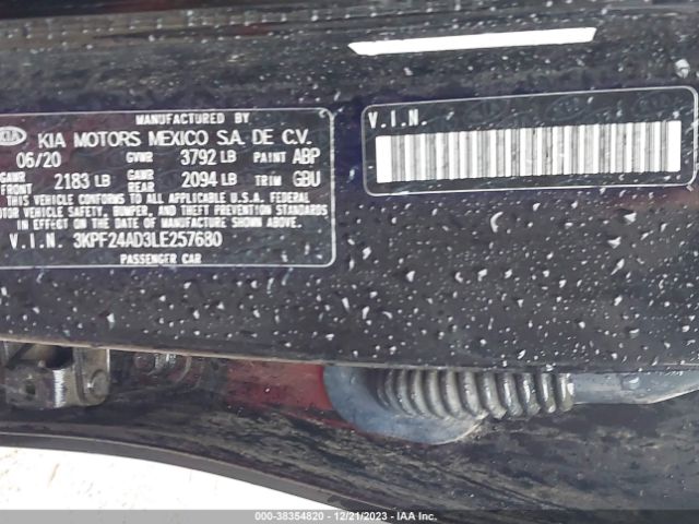 3KPF24AD3LE257680 KIA Forte Lxs