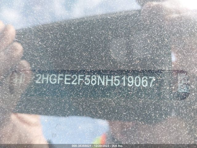 2HGFE2F58NH519067 Honda Civic Sport