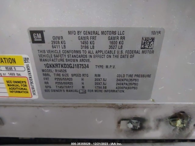 GMC Acadia Denali 2016 1GKKRTKD3GJ187534 Image 9
