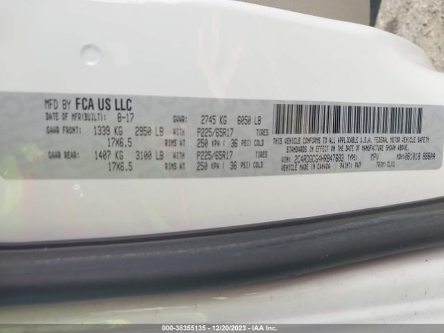 2C4RDGCG4HR847683 Dodge Grand Caravan Sxt
