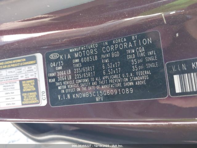KNDMB5C15G6091089 KIA SEDONA LX