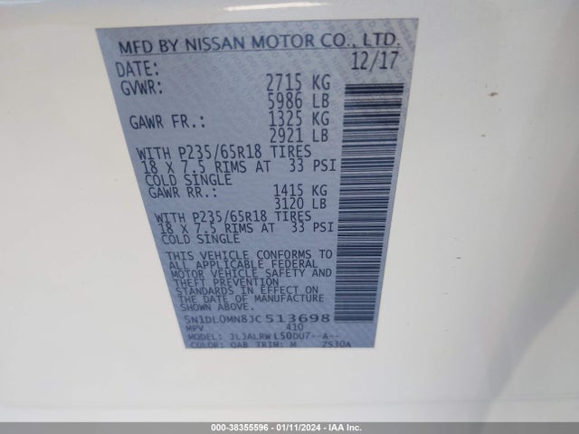 Infiniti QX60 2018 5N1DL0MN8JC513698 Image 23