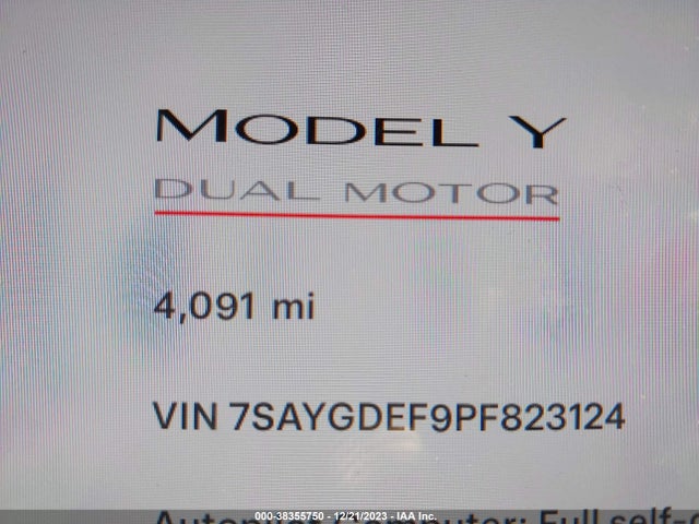 2023 TESLA MODEL Y 7SAYGDEF9PF823124 Photo 6