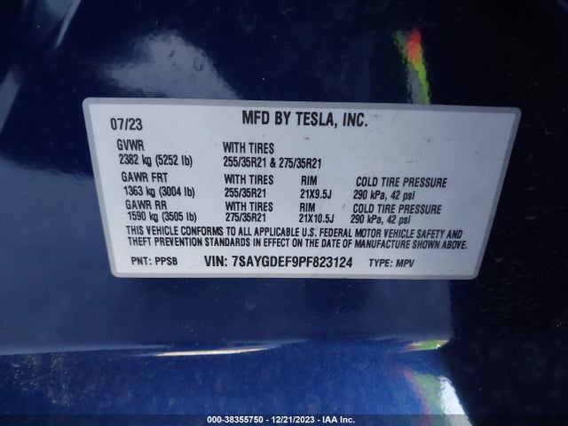 2023 TESLA MODEL Y 7SAYGDEF9PF823124 Photo 8