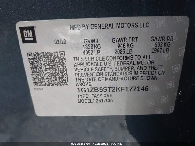 Chevrolet Malibu 1ls 2019 1G1ZB5ST2KF177146 Image 9