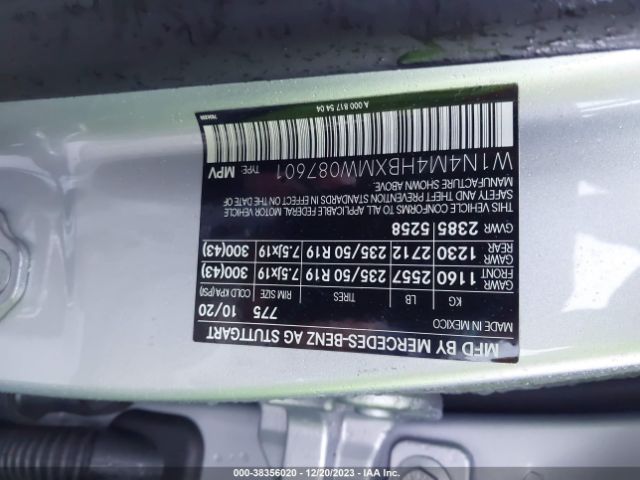 W1N4M4HBXMW087601 Mercedes-Benz Glb 250 4matic