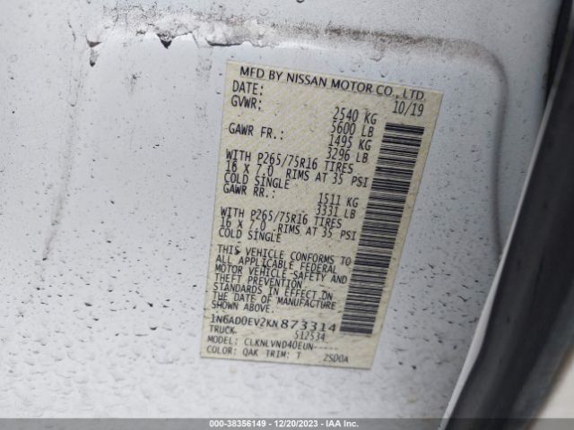 1N6AD0EV2KN873314 Nissan Frontier Pro-4x