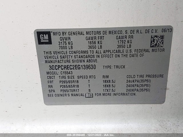 Chevrolet Silverado 1500 2lt 2014 3GCPCREC2EG139630 Image 9