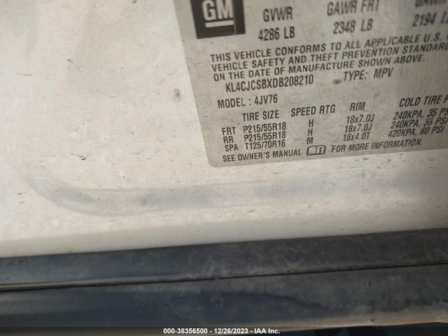 Продажа на аукционе авто 2013 Buick Encore Leather, vin: KL4CJCSBXDB208210, номер лота: 38356500