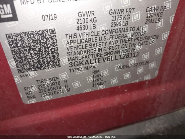 3GKALTEV6LL128112 GMC Terrain Awd Sle