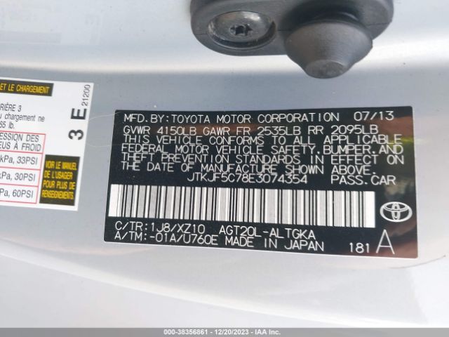 JTKJF5C78E3074354 Scion Tc 10 Series