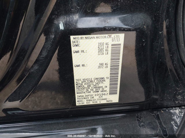 2014 NISSAN ALTIMA 2.5 SV VIN: 1N4AL3AP5EC105962