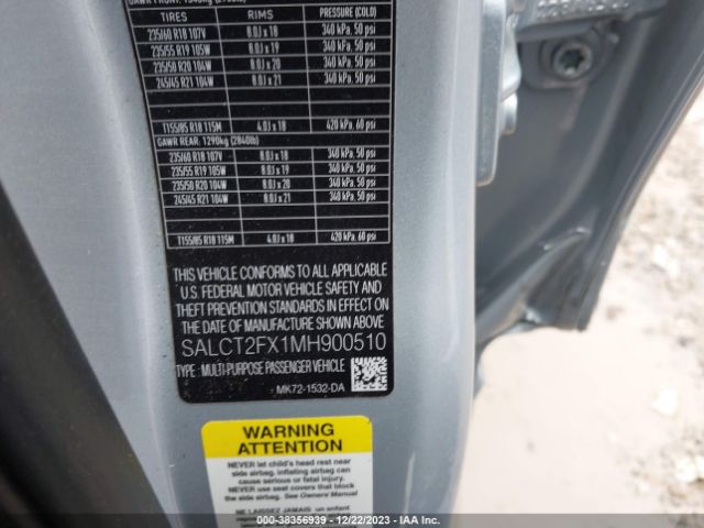 2021 LAND ROVER DISCOVERY SPORT SALCT2FX1MH900510 Photo 8