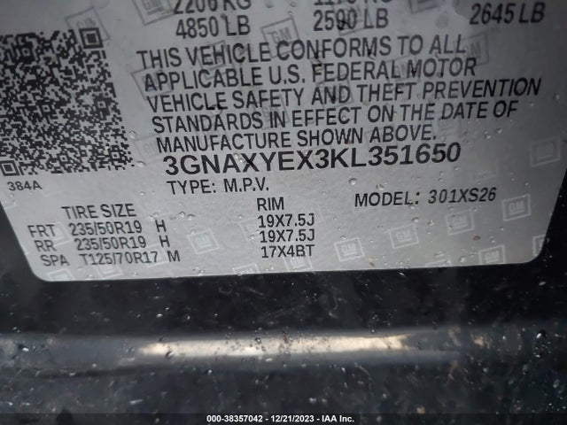 Chevrolet Equinox Premier 2019 3GNAXYEX3KL351650 Image 9