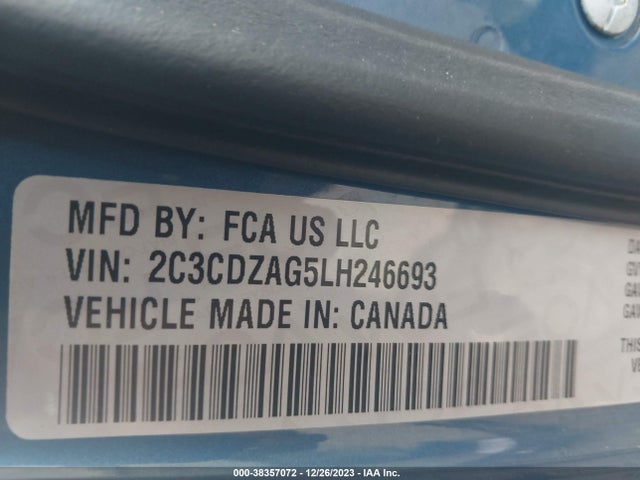 Dodge Challenger Sxt 2020 2C3CDZAG5LH246693 Image 9