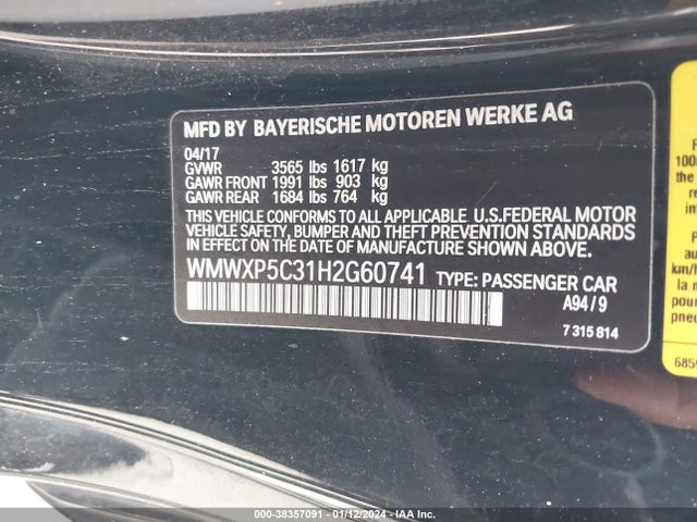 2017 MINI HARDTOP WMWXP5C31H2G60741 Photo 8