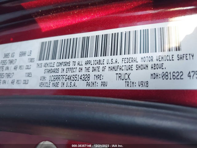 RAM 1500 Classic Express Quad Cab 4x4 6'4 Box 2019 1C6RR7FG4KS514328 Image 9