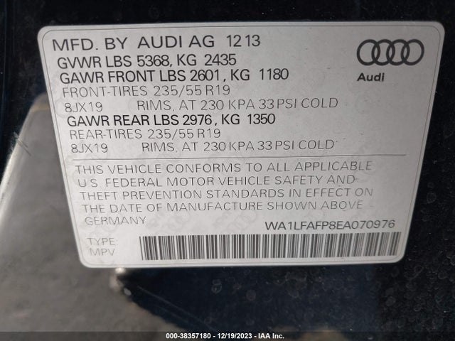 Audi Q5 2.0t Premium 2014 WA1LFAFP8EA070976 Image 9