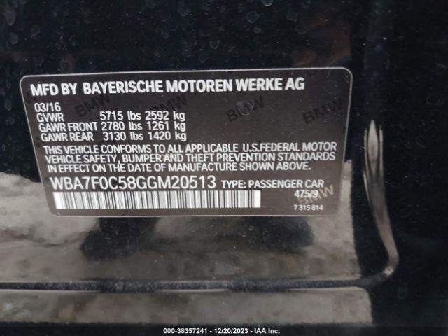 2016 BMW 750I WBA7F0C58GGM20513 Photo 8