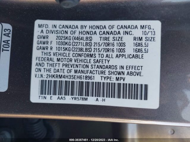 2HKRM4H35EH618961 Honda CR-V LX